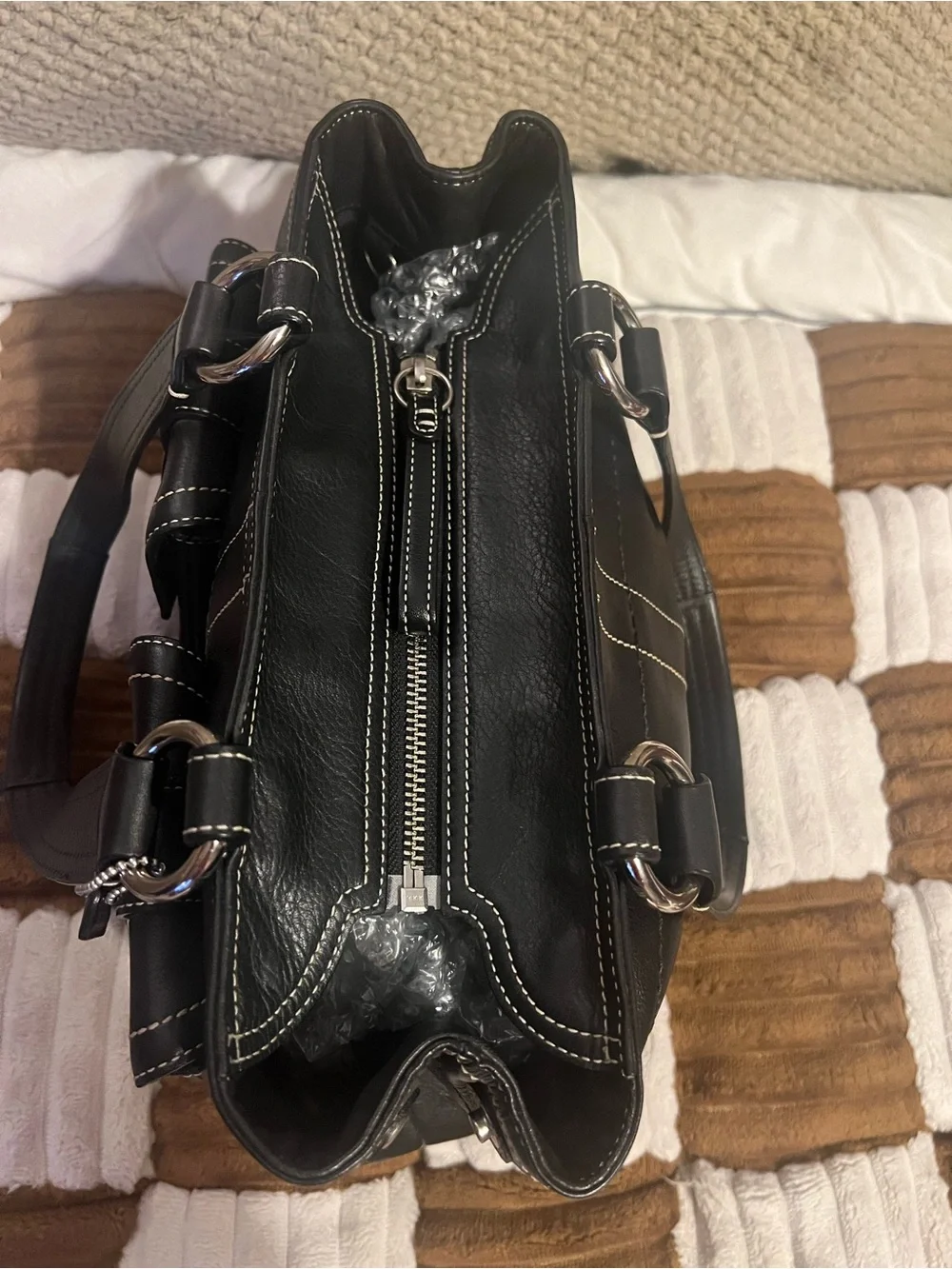 Coach Vintage Double Front Pocket Satchel in Black EUC!